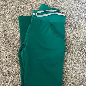 Hunter green FIGS scrub pants